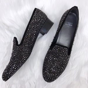 Stuart Weitzman Studded Smoking Black Shoes